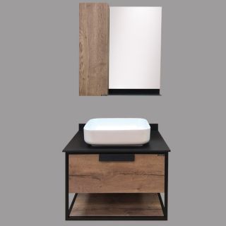 Comforty Зеркало-шкаф "Кёльн-75" дуб темный